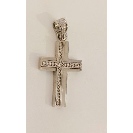 ΓΥΝΑΙΚΕΙΟΣ ΣΤΑΥΡΟΣ ΛΕΥΚΟ 14K CRW89